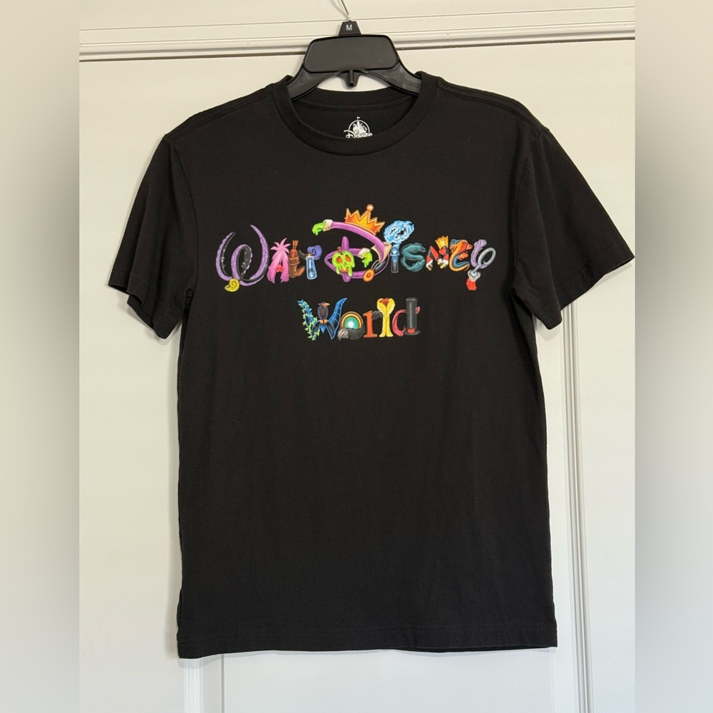 Disney Parks WDW Villains Character Letters Black Shirt Adult XS